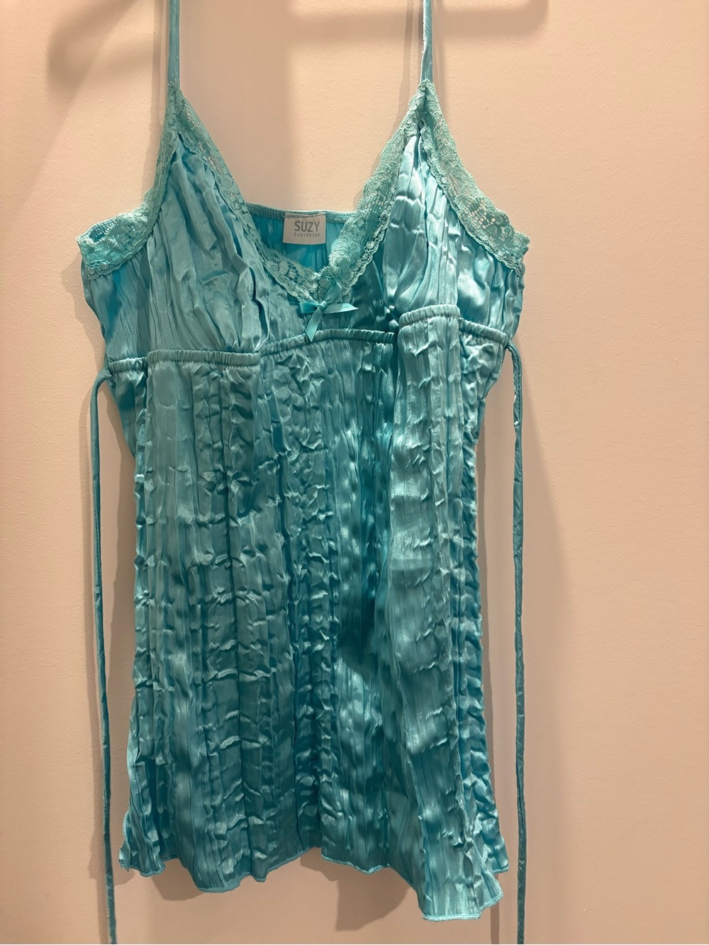 Silky Aqua Crinkle cami
